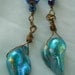 Minuit Turquoise earrings midnight blue sapphire crystal turquoise freshwater pearl baroque briolette bohemian beach goddess