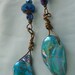 Minuit Turquoise earrings midnight blue sapphire crystal turquoise freshwater pearl baroque briolette bohemian beach goddess