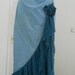 Cascade Bleue waterfall jean skirt teal silk cascading ruffle Renaissance Denim Couture turquoise blue bohemian sea goddess mermaid