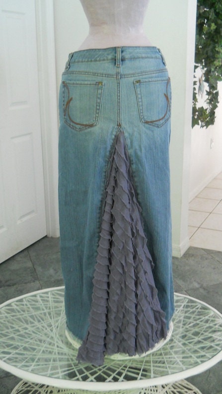 Belle Époque Lavande bohemian jean skirt lilac purple lavender wisteria ruffled silk ultra femme bohemian beach wedding mermaid