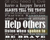 Family Rules Subway Art Print . We Are Family // Extra Large Poster Manifesto Scroll Roll . Graphic Typography Wall Decor . Nursery // 16x20