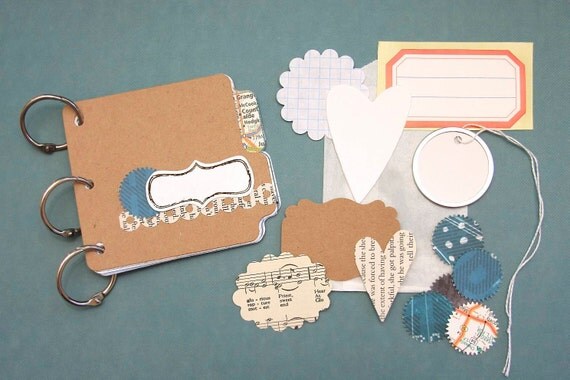 Road Trip Travel Memories Mixed Media Pocket Mini Book . PreMade Junk Journal Kit // Vintage Book Pages . Song Lyrics