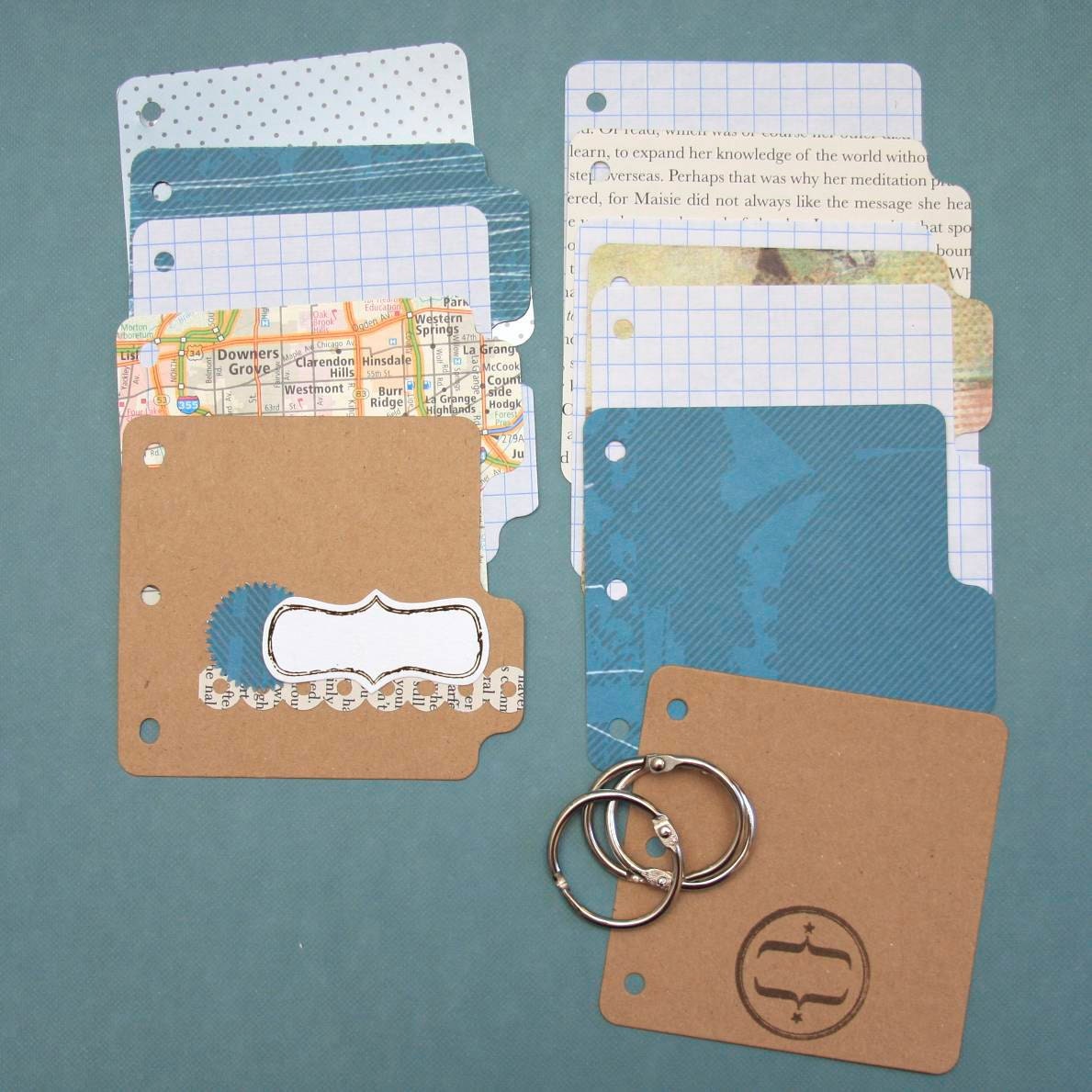 Road Trip Travel Memories Mixed Media Pocket Mini Book . PreMade Junk Journal Kit // Vintage Book Pages . Song Lyrics