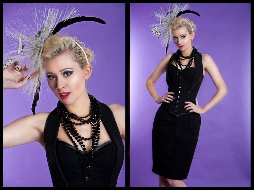 Black corset and skirt suit