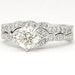 Round antique diamond engagement ring and band 18k 1.31ctw