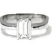 Emerald diamond engagement ring semi tension set 1.00ctw