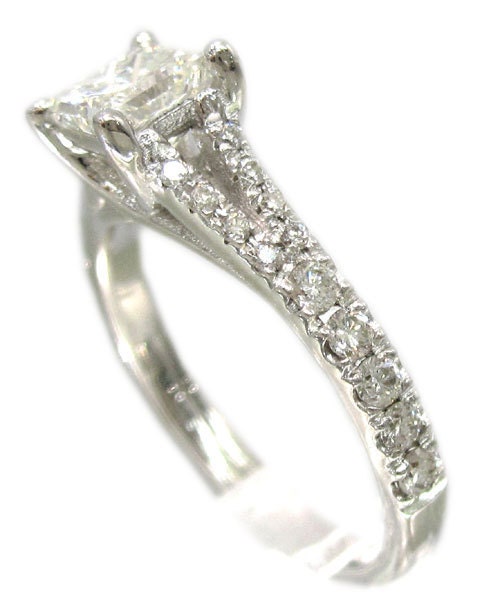18k white gold princess cut diamond engagement ring 1.25ctw