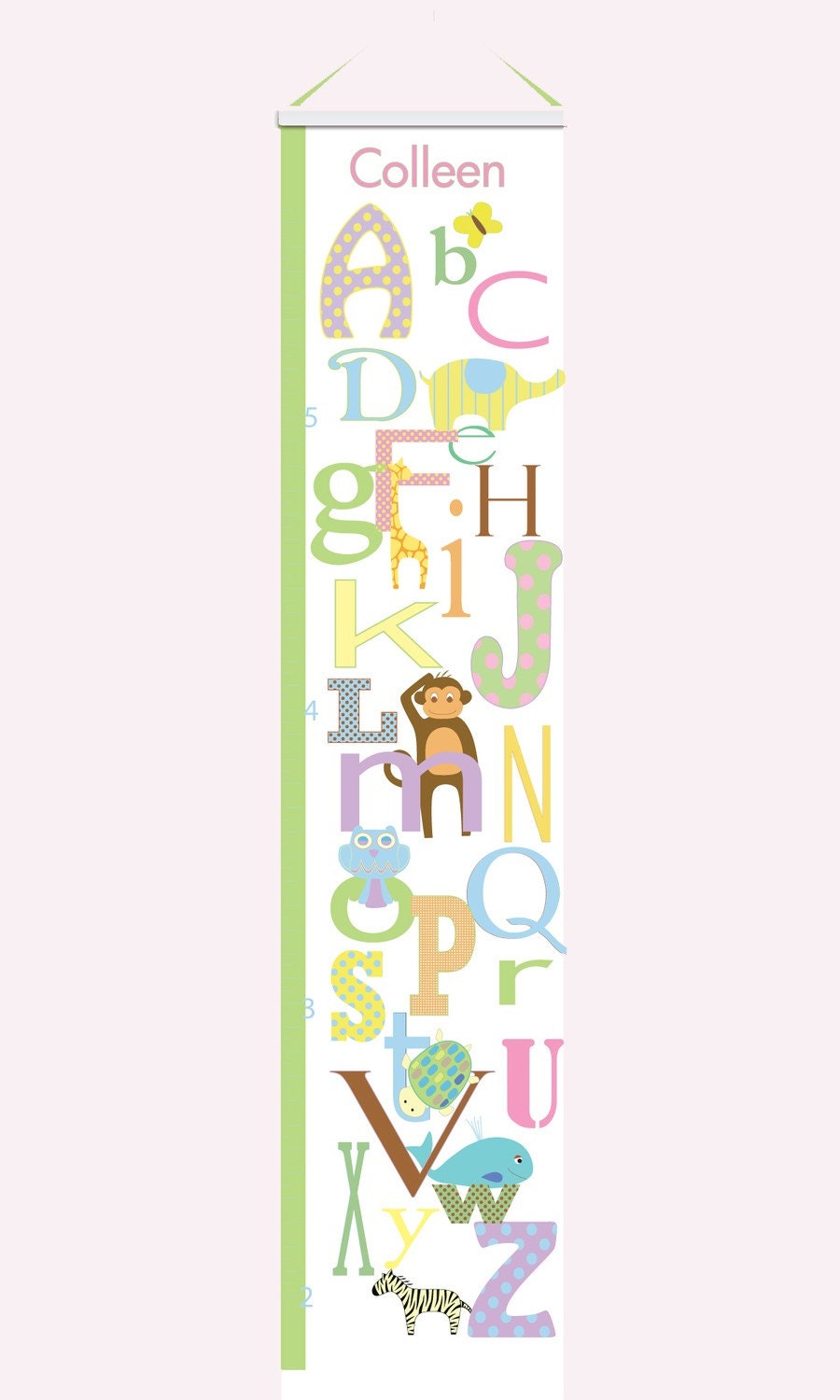 Canvas Alphabet Growth Chart - Personalized