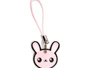SALE - Pink Bunny Phone Charm/Zipper Pull