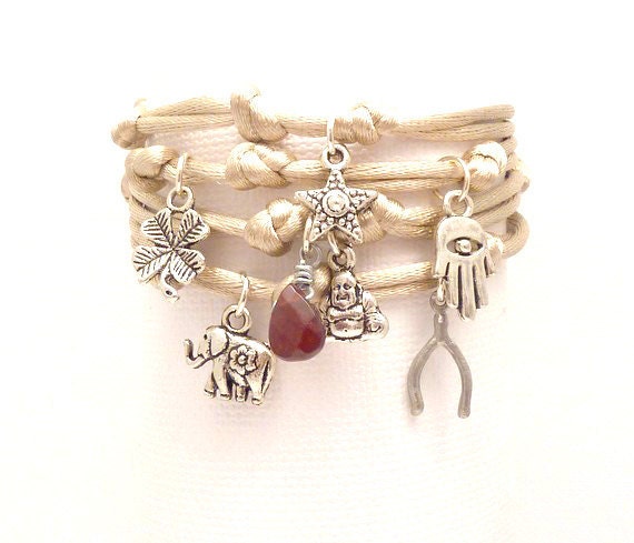 Lucky Charms Wrap Bracelet,yoga jewelry,wrapped, wrapping, wrap around,wrist wrap