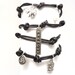 Black Leather Wrap Bracelet with Harmony Charm,yoga jewelry,wrapped, wrapping, wrap around,wrist wrap