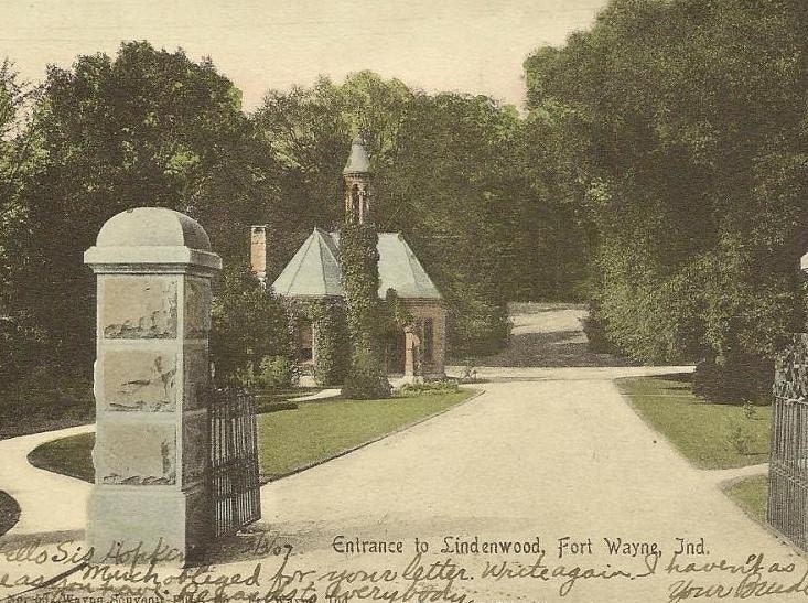 FORT WAYNE Indiana Vintage Postcard 1907 UDB Entrance to Lindenwood