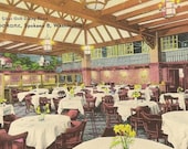 Hotel Spokane Silver Grill Dining Room Spokane Washington Vintage Postcard