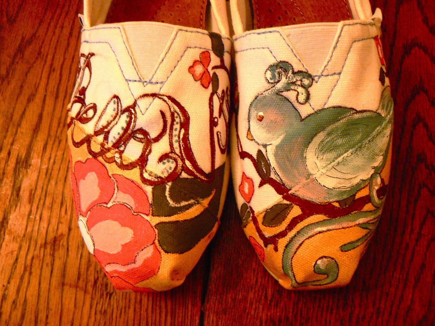 Custom Hand painted TOMS shoes, La Bella Vita