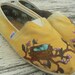 Custom hand painted TOMS, cherry blossom nest