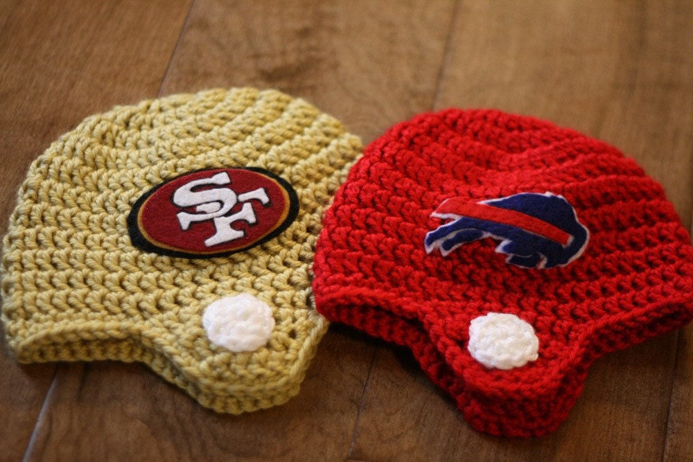 Crocheted Football Helmet Baby Beanie You choose TEAM and SIZE