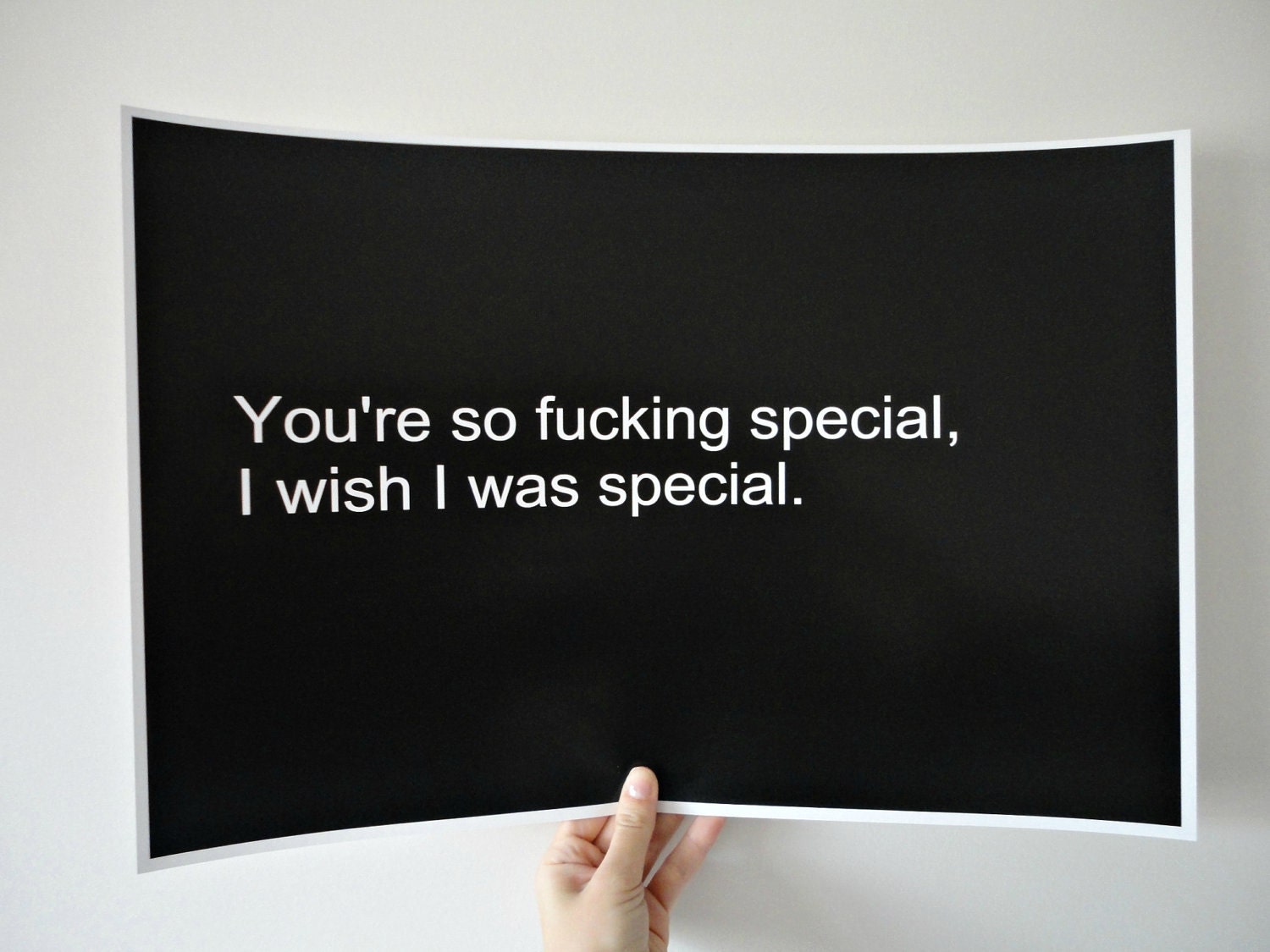 Typography Poster Art Creep Lyrics So Fucking Special 11 x 14 inches in Black and White