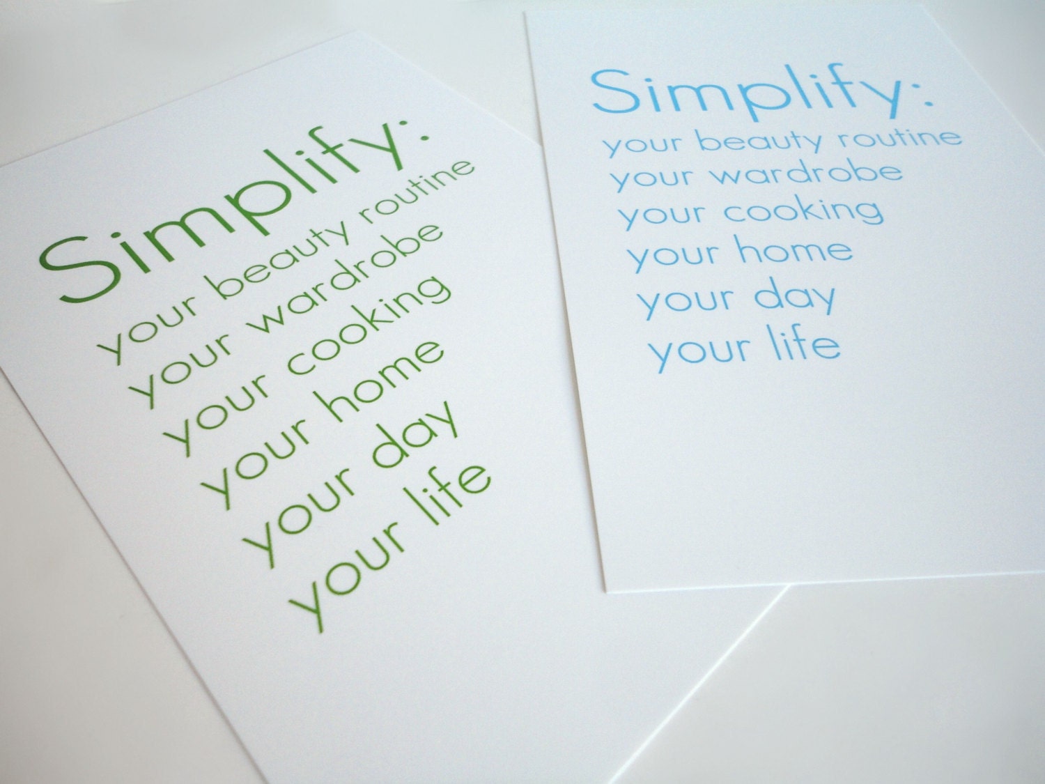 Typography Print Simplify Your Life in Green- Affordable Art in 4 x 6 inches