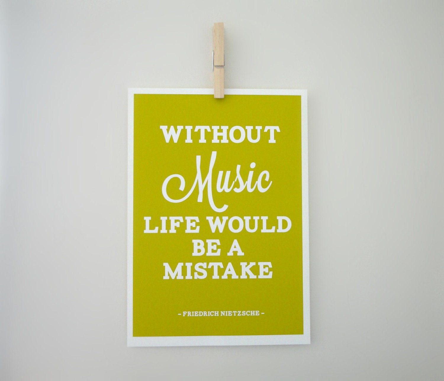 Friedrich Nietzsche Quote Life Without Music Would Be a Mistake A4 Archival Matte Print