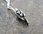 Two Peas In A Pod, Family, Fine Silver Pea Pod, Mom, Best Friend, Oxidixed, Rustic
