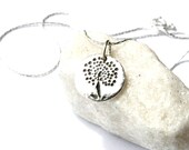 Necklace, Dandelion Fine Silver Pendant, Small Dandelion Charm "Ready To Ship"