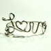 sterling silver 925 love wire hearth- script- word- love derby- wife ring