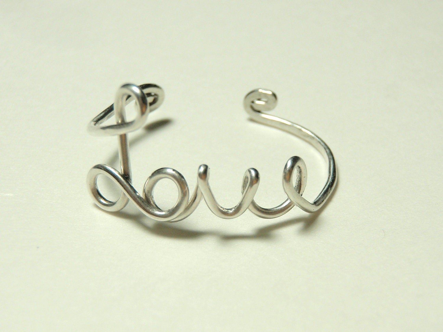 sterling silver love ring- love script ring- Special price sterline silver wire 925 - custom size