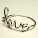 sterling silver love ring- love script ring- Special price sterling silver wire 925- keoops8 shop