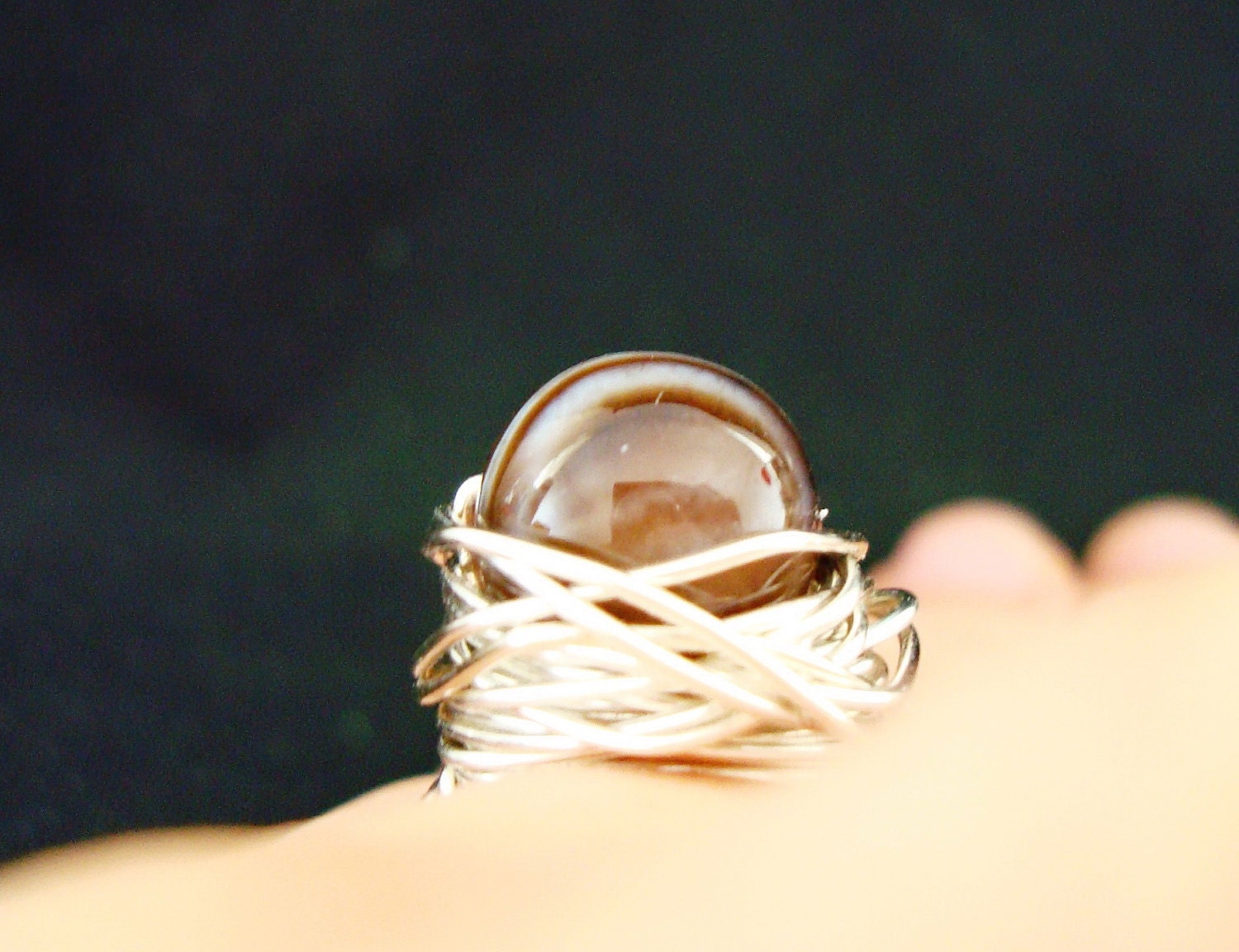 Black Materia - Sterling silver and gemstone ring, Final Fantasy