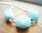 Winter Sky - Amazonite faceted nuggets, sterling silver, healing