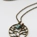Tree of Life. Vintage Long Neckalce with Czech Glass Maple Leaf and Flower (VNL-04)