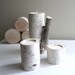 natural white birch wood candle holders - set of 3