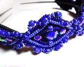 Colbalt Blue Headband - Unique Hand Beaded Hair Accessory - MegansBeadedDesigns