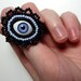 Staring - Evil Eye Ring in Blue and Black Adjustable Bead Embriodered