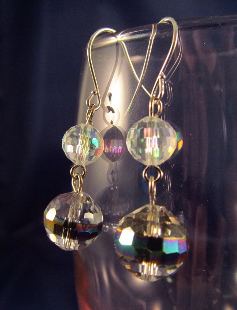 Crystal Ball Dangles in AB Finish