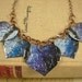 5 Heart Necklace. DOUBLE-sided and Embossed. Recycled Soda Can Art.