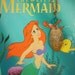 Disneyland - Ariel LITTLE MERMAID with Aqua Crystal Bead Necklace - Smashed Penny.  Recycled Art  -  Limited Edition