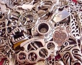 20 pieces lot mixed silver charms pendants