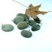 Top Drilled Grey Beach Stones with Jumprings 8 pcs