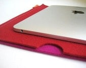 iPad 2 Case in pure wool felt.  Red & Magenta