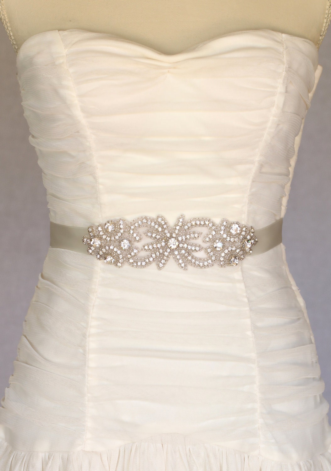 Bella bridal belt sash, wedding dress sash,  rhinestone beaded bridal belt sash, bridal  accessories, crystal sash