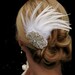 Haley - Stunning Feather Fascinator with Rhinestone Accent Piece, bridal hair accessories, feather hair accessories