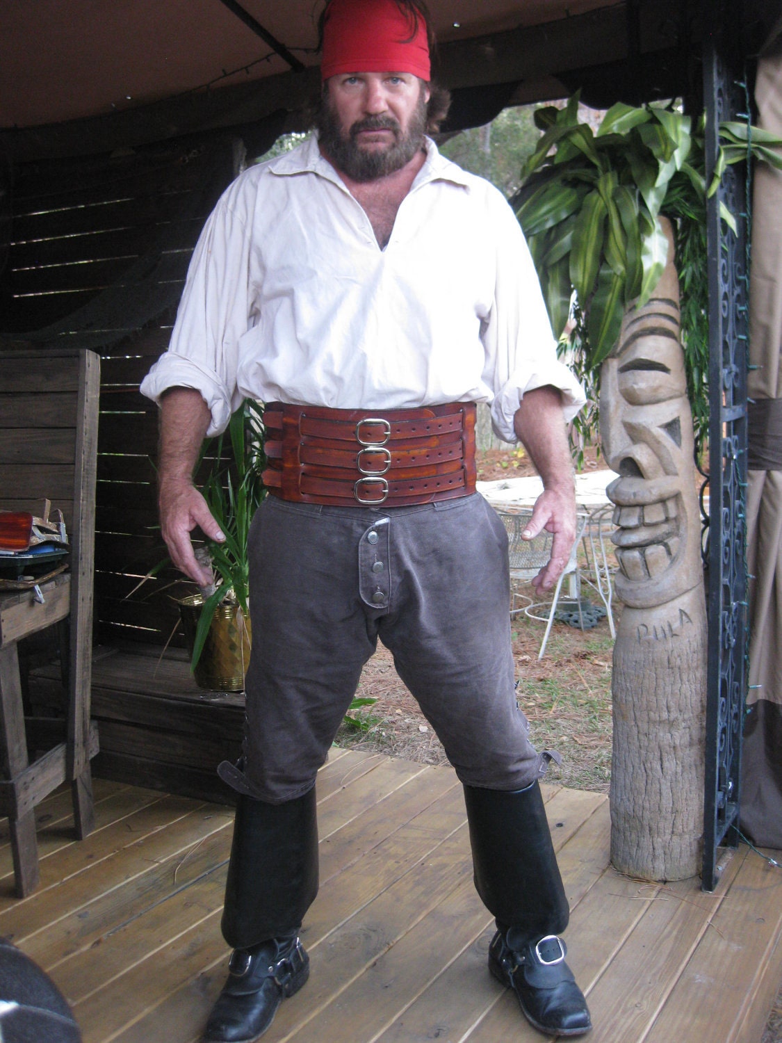6 1/2 Inch Pirate Leather Warrior Belt / Barbarian Belt