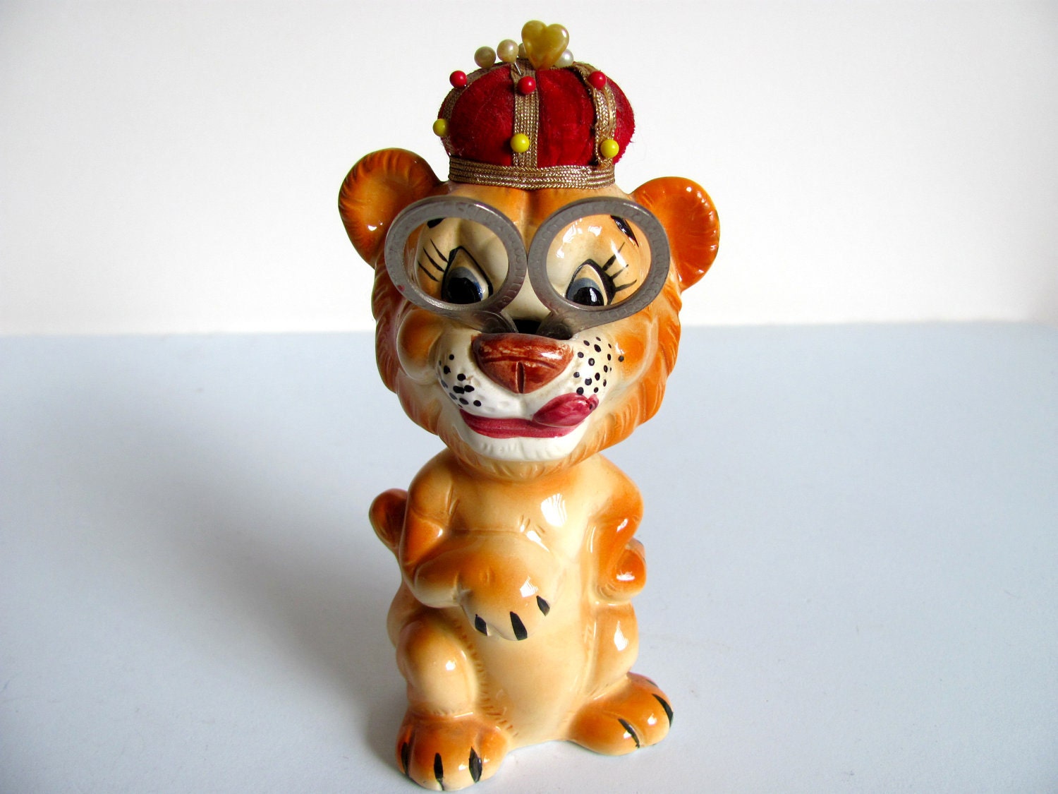Vintage Ceramic Lion Pincushion
