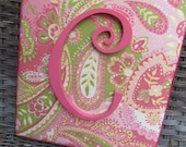 Nursery Letters, 8x10, Wall Letters, Gypsy Watermelon,  Pink and Green Nursery, Pink Nursery Letters, Dot nursery