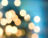 Blue Wall Decor, Abstract Photography, Blue Photograph, Bokeh, Abstract Wall Decor, Gold, Winter Photography Decor-   5x7