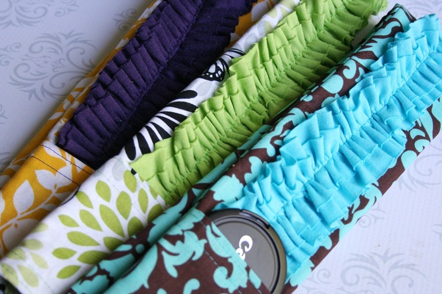 YOU PICK 3 PACK - Ruffled Camera Strap Cover Padded with Lens Cap Pocket