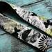 Camera Strap Cover with Lens Cap Pocket - Padded Minky - Green and Black Butterflies with Black Minky- MADE TO ORDER