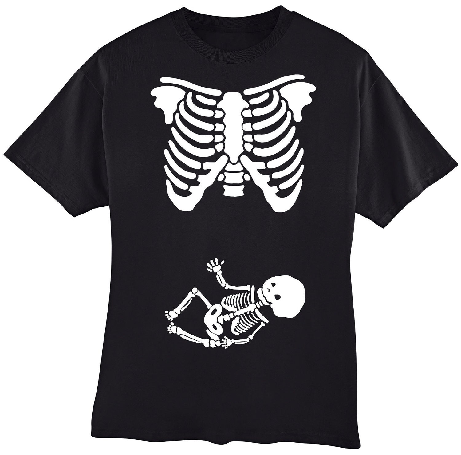 Halloween custom skeleton NON Maternity shirt - STANDARD TEE with our popular skeleton design