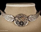 Steampunk Necklace with pocket watch movement as worn by Cristina Scabbia of Lacuna Coil during Gigantour